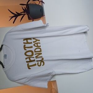 Port and Company White Tee with Gold Print